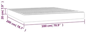 vidaXL Στρώμα με Pocket Springs Ροζ 180x200x20 εκ. Βελούδινο