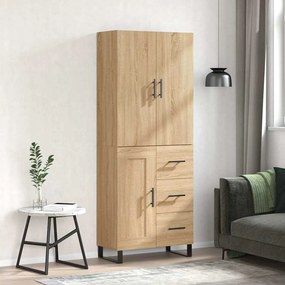 vidaXL Ντουλάπι Sonoma δρυς 69,5 x 34 x 180 εκ. από Επεξεργασμένο Ξύλο