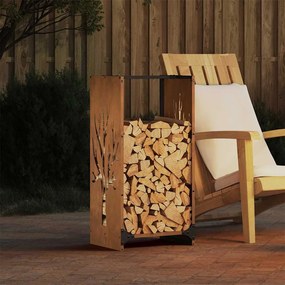 vidaXL Ράφι για καυσόξυλα 40x30x80 cm Ατσάλι σκληρυθέν στον αέρα