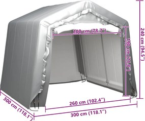 vidaXL Τέντα Αποθήκευσης Γκρι 300 x 300 εκ. Ατσάλινη