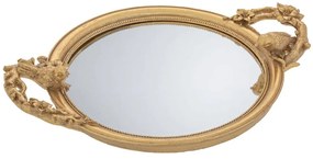 Δίσκος Με Χερούλια 89741 36x26x4.5cm Clear-Gold Κεραμικό,Polyresin