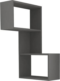 Ραφιέρα τοίχου γωνιακή Part Megapap χρώμα ανθρακί 47x20x82εκ.