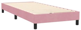 Κρεβάτι Boxspring με Στρώμα Ροζ 100x210 εκ. Βελούδινο - Ροζ