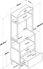 Ντουλάπι Καρυδί FAANU 70x40x206.8