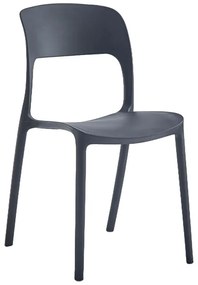 Καρέκλα Zanna pakoworld στοιβαζόμενη pp σε μαύρη απόχρωση 44x45x80εκ