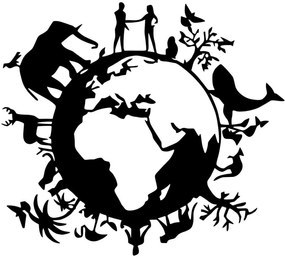 Διακοσμητικό Τοίχου Animal World 899SKL2477 70x62cm Black Wallity Μέταλλο