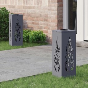 vidaXL Ηλιακό LED Φως Δρόμου 2 pcs Ανθρακί Κρύο Ρολαρισμένο Χάλυβα