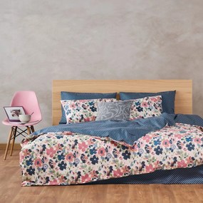 Σεντόνια Liv (Σετ 3τμχ) Blue-Multi Kentia Ημίδιπλο 190x270cm 100% Βαμβάκι