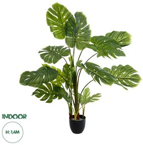20973 GloboStar® Artificial Garden MONSTERA 20973 - Τεχνητό Διακοσμητικό Φυτό Μονστέρα Φ120 x Υ140cm