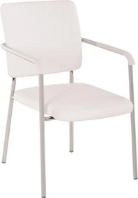 ΚΑΡΕΚΛΑ QUESTA ΜΕ ΜΠΡΑΤΣΑ HM1070.02 ΛΕΥΚΗ 56,5x59x85 cm