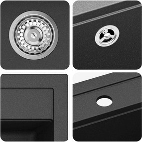 vidaXL Σιντρινο Μαύρο 470 x 440 mm Γρανίτης