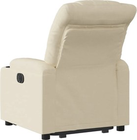 vidaXL Πολυθρόνα Ηλεκ. Ανακλινόμενη με Ανύψωση Κρεμ Υφασμάτινη