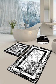 Bathmat Set (2 Pieces) Marmor - Black Black
White