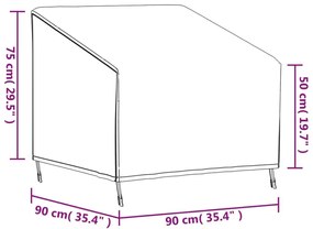 Κάλυμμα Καρέκλας Κήπου Μαύρο 90x90x50/75 εκ. 420D Ύφ. Oxford - Μαύρο