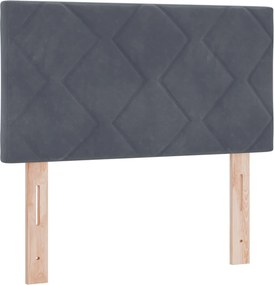 vidaXL Κρεβάτι box spring με στρώμα Σκούρο Γκρι 80 x 200 cm Βελούδο