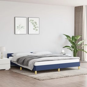 Πλαίσιο Κρεβατιού με Κεφαλάρι Μπλε 160x200 εκ. Υφασμάτινο