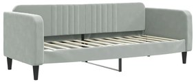 vidaXL Καναπές Κρεβάτι Συρόμενος Μαύρο 80x200 εκ. Βελούδινος Στρώματα