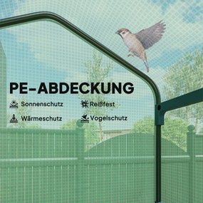 Outsunny Θερμοκήπιο με Φύλλο, Μίνι Θερμοκήπιο, Θάλαμος Φύτευσης, 4 Ράφια, 69 x 50 x 165 cm, Πράσινο