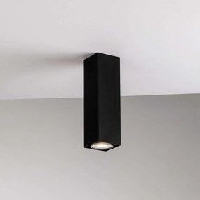 Φωτιστικό Οροφής - Πλαφονιέρα Fluke I-FLUKE-PLQ20 NERO 1xGU10 6x6x20cm Black Luce Ambiente Design Metal