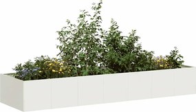 vidaXL Ζαρντινιέρα Λευκή 280x80x40 εκ. από Χάλυβα