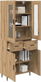vidaXL Highboard με συρτάρι 2 pcs Artisan Oak Επεξεργασμένο ξύλο