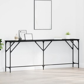 vidaXL Κονσόλα Μαύρη Δρυς 200x29x75 εκ. Επεξεργασμένο Ξύλο