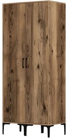 Ντουλάπα Δίφυλλη Kumsal 845HCT5447 80x47,5x201,4cm Walnut Δίφυλλη