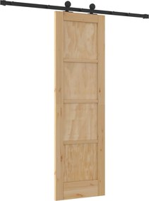 vidaXL Συρόμενη Πόρτα Φυσικό και Μαύρο 61 x 198,5 εκ.