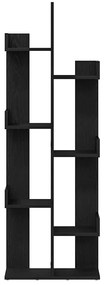 vidaXL Βιβλιοθήκη Μαύρη δρυς 48 x 25.5 x 140 εκ Επεξεργασμένο ξύλο