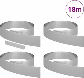 vidaXL Περίγραμμα γκαζόν 4 pcs 450 x 0.05 x 15 εκ Ασημί