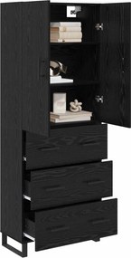 vidaXL Highboard 2 τμχ. Μαύρη Οξυά 69,5 x 34 x 180 εκ.