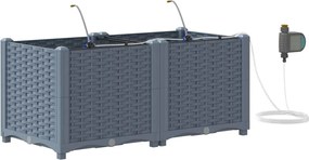 vidaXL Γλάστρα Κήπου 2 pcs Ανοιχτό Γκρι Ατσάλι