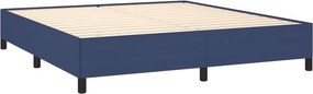 vidaXL Κρεβάτι Boxspring με Στρώμα Μπλε 180x200 εκ. Υφασμάτινο