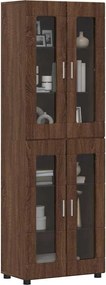 vidaXL Highboard Καφέ δρυς 60 x 35 x 182 εκ. Επεξεργασμένο ξύλο