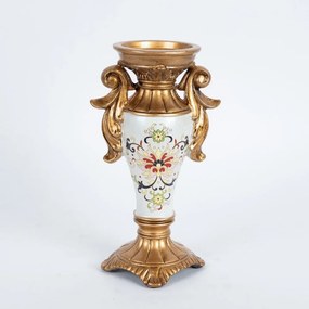 Κηροπήγιο 752-21017 15x9.5x24.5cm Gold-Multi Estheti Home Πολυρεσίνη