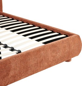 Κρεβάτι Salena pakoworld terracotta ύφασμα 160x200εκ