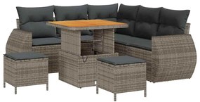 vidaXL Σετ Καναπέ Κήπου 8 pcs Γκρι συνθετικό ρατάν