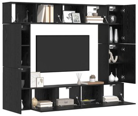 vidaXL Σετ επίπλου τηλεόρασης 8 pcs Μαύρη Δρυς 80 x 30 x 30.5 εκ