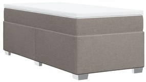 Κρεβάτι Boxspring με Στρώμα Taupe 100 x 200 εκ. Υφασμάτινο - Μπεζ-Γκρι