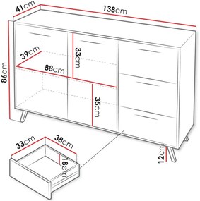 Συρταριέρα Kos 2D3S