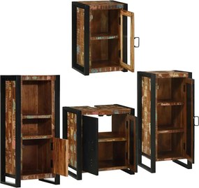 vidaXL Σετ Επίπλων Μπάνιου 4 τμχ. Πολύχρωμο 55 x 35 x 60 εκ.