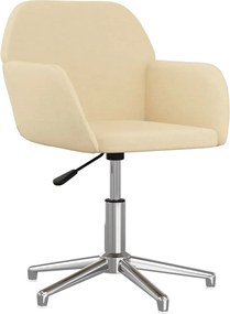 vidaXL Καρέκλες Τραπεζαρίας Περιστρεφόμενες 2 τεμ. Κρεμ Υφασμάτινες
