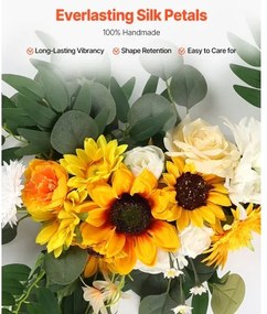 VEVOR Artificial Wedding Arch Flowers Kit Yellow With 2 Pcs Flowers 1 Pcs Drapes