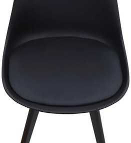 Καρέκλα τραπεζαρίας Viva Megapap PP - PU μαύρο - ξύλινο μαύρο πόδι 48,5x54x80εκ.