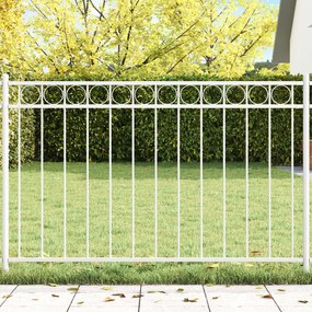 vidaXL Φράχτης Πάνελ Λευκό 1,7x0,8 μ από Ατσάλι