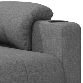 vidaXL Πολυθρόνα Ανακλινόμενη Ανοιχτό Γκρι Υφασμάτινη