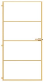 vidaXL Εσωτερική Πόρτα Χρυσή 102,5x201,5 εκ. Ψημένο Γυαλί &amp; Αλουμίνιο