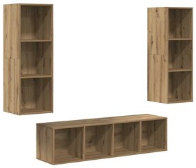 vidaXL Σετ επίπλου τηλεόρασης 3 pcs artisan δρυς 37 x 37 x 142.5 εκ