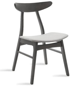 Καρέκλα Orlean γκρι ύφασμα-rubberwood ανθρακί πόδι 2αδα 49x53.5x78 εκ.