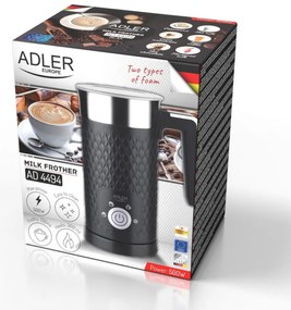 Αφροποιητής γάλακτος Adler AD 4494B, 500W, 300 ml, Αντικολλητική επίστρωση, Μαύρο